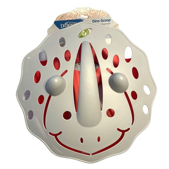 Dr Browns Dino Scoop Bath Toys Organizer Triceratops Red Gray BPA Free Plastic - Picture 1 of 16
